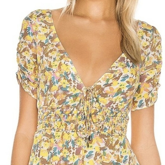 Free PEOPLE forget me not floral mini dress 0 xs - Picture 3 of 16
